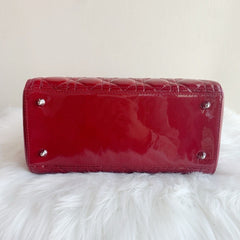 Louis vuitton red glossy patent leather fashion handbag